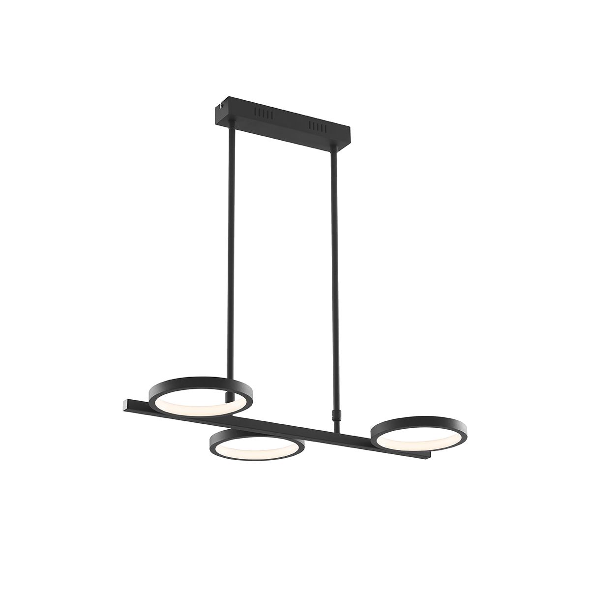 Moderne hanglamp zwart incl. LED 3-staps dimbaar 3-lichts - Vivé