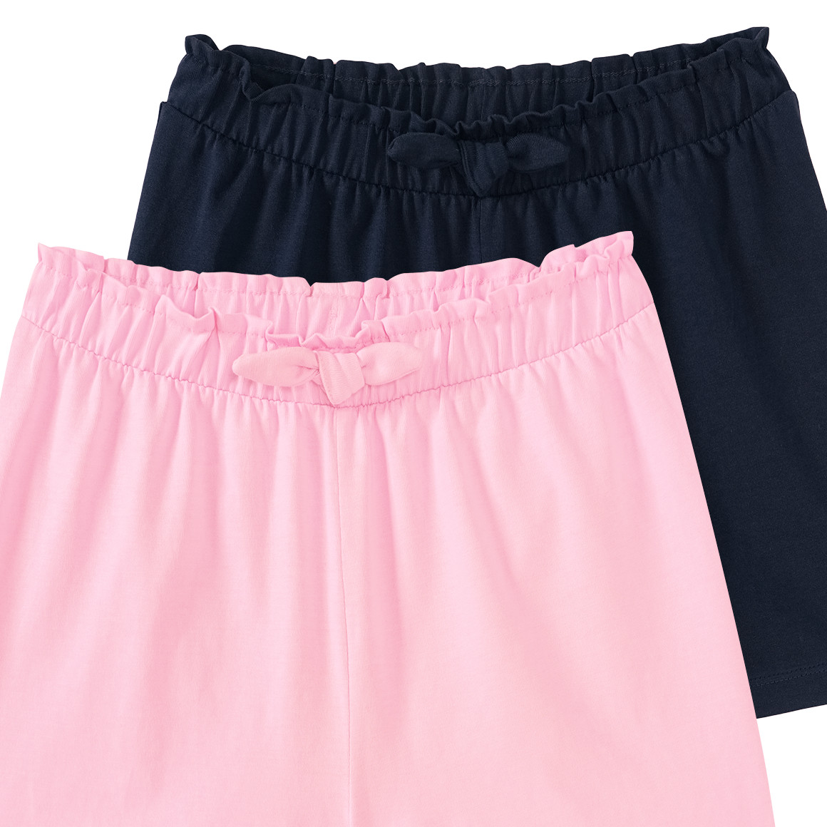 Yigga 2 Mädchen Shorts mit Zierschleife rosa / dunkelblau