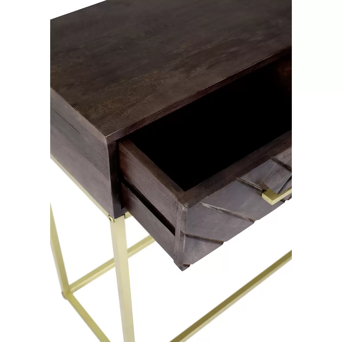 Konsolentisch Fishbone braun,gold