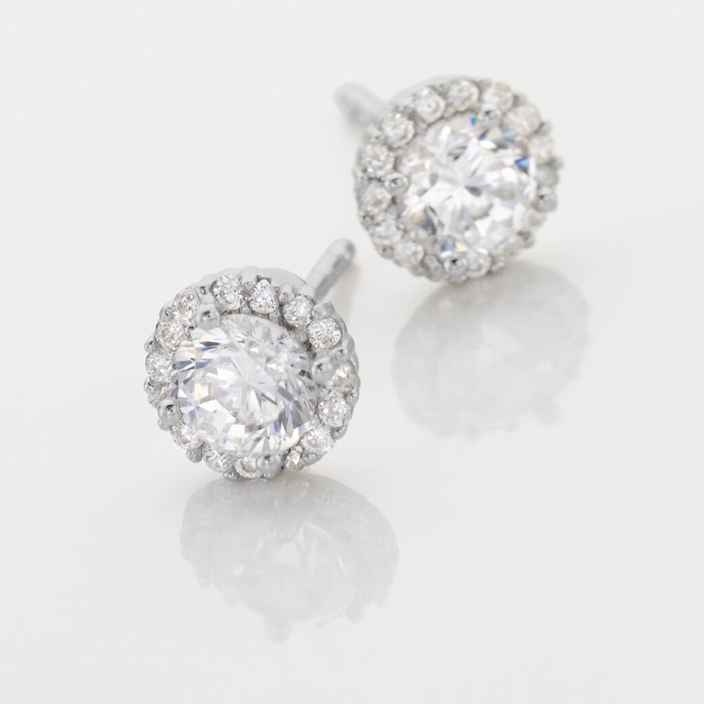 Boucles D'oreilles Puces Ioulando Argent Oxyde De Zirconium