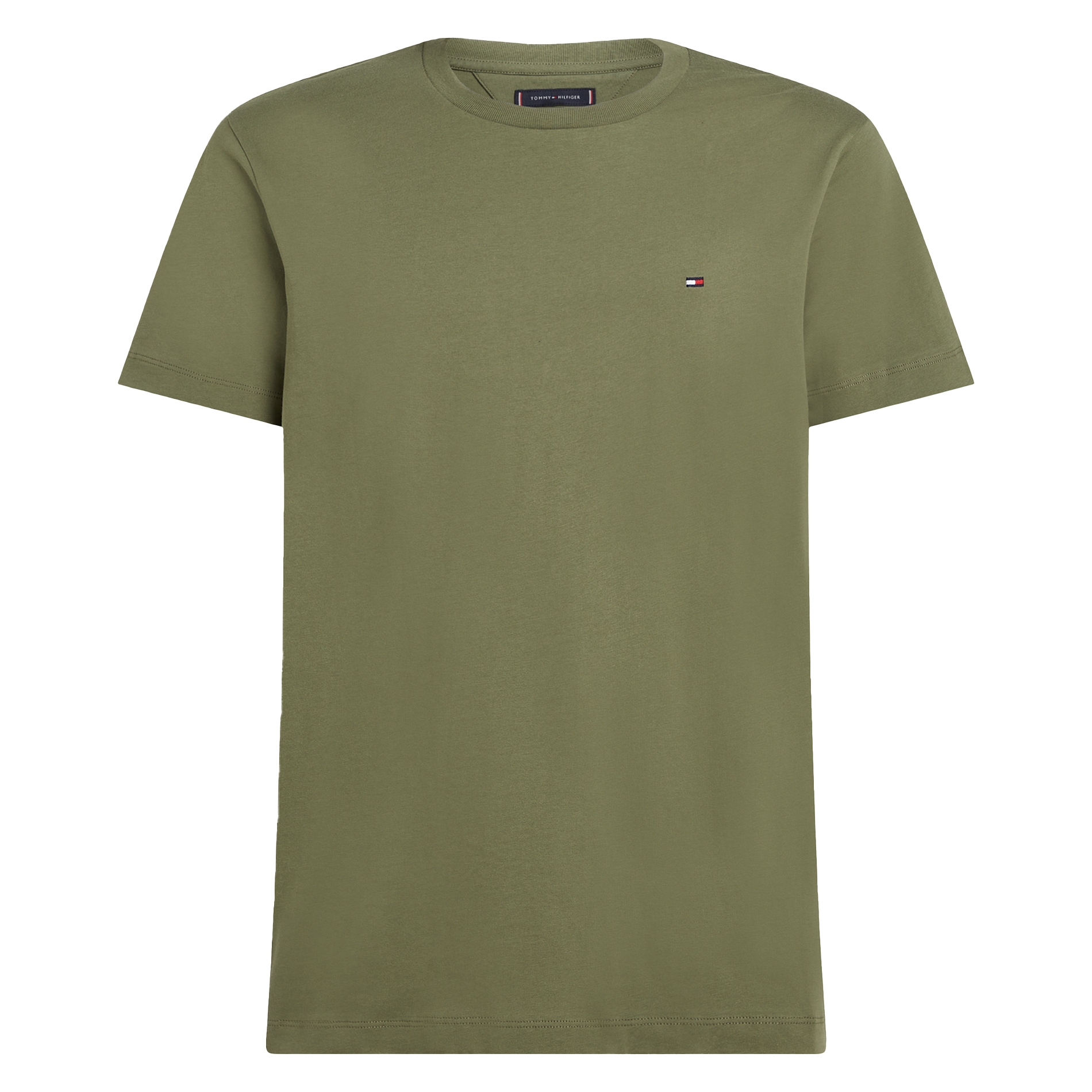 Tee-shirt col rond droit en coton | Vert