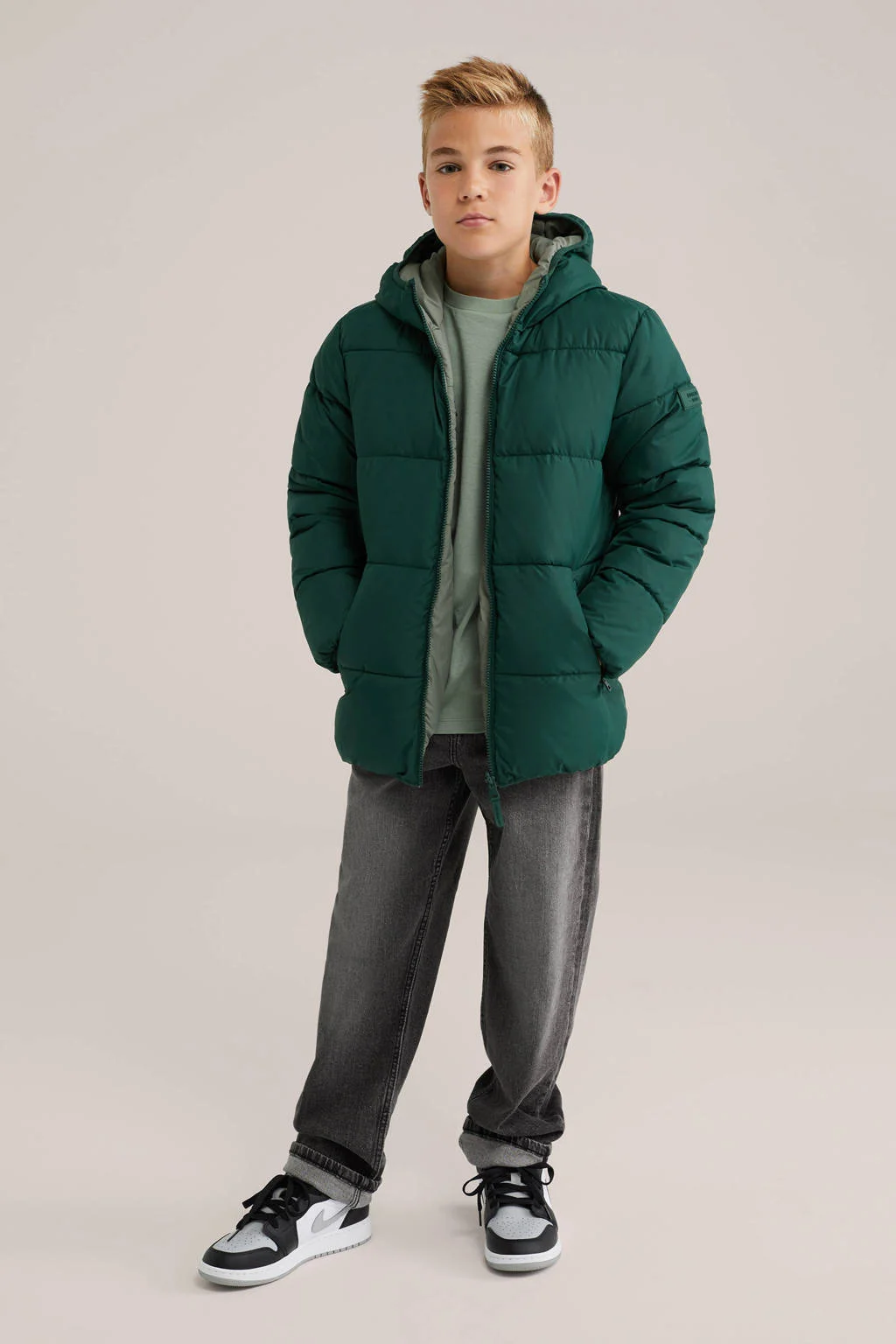 WE Fashion Blue Ridge reversible jas groen