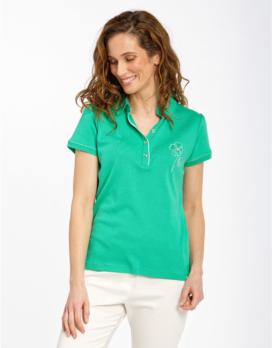 Polo vert en modal /coton