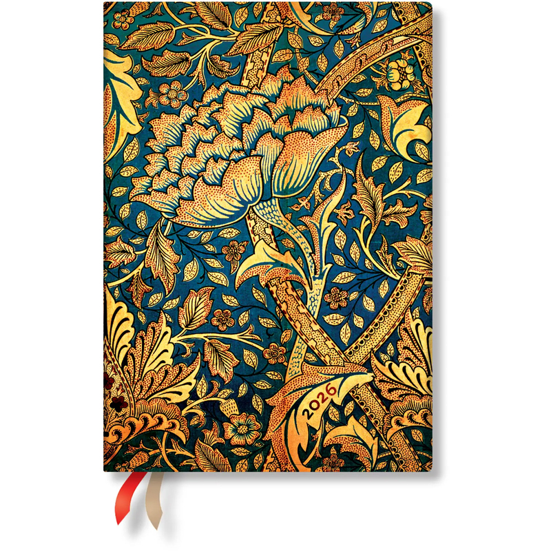 Paperblanks Agenda 2026 Midi, Morris Danse du Vent, Softcover, französisch, 1 Woche / 2 Seiten