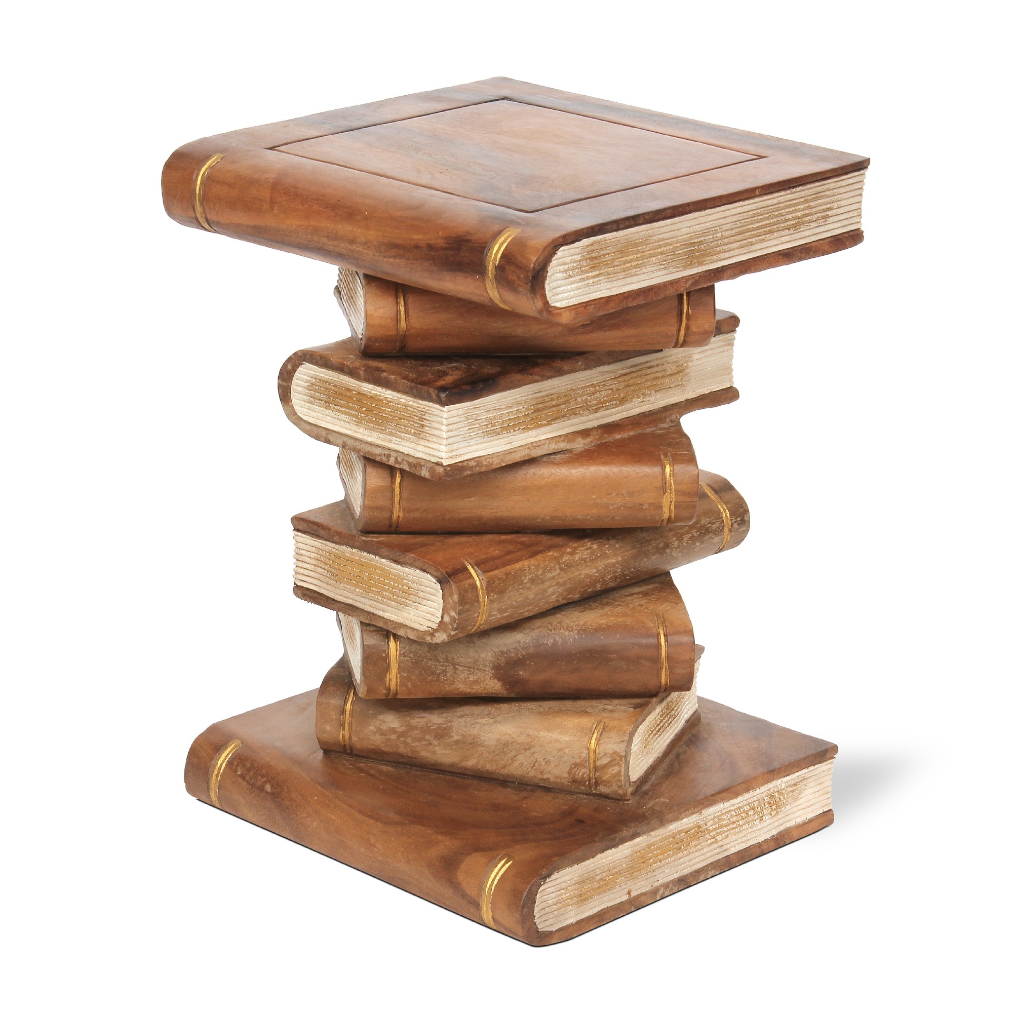 Bücherstapel, natur, T 35 cm, B 35 cm, H 38 cm von fischer's lagerhaus