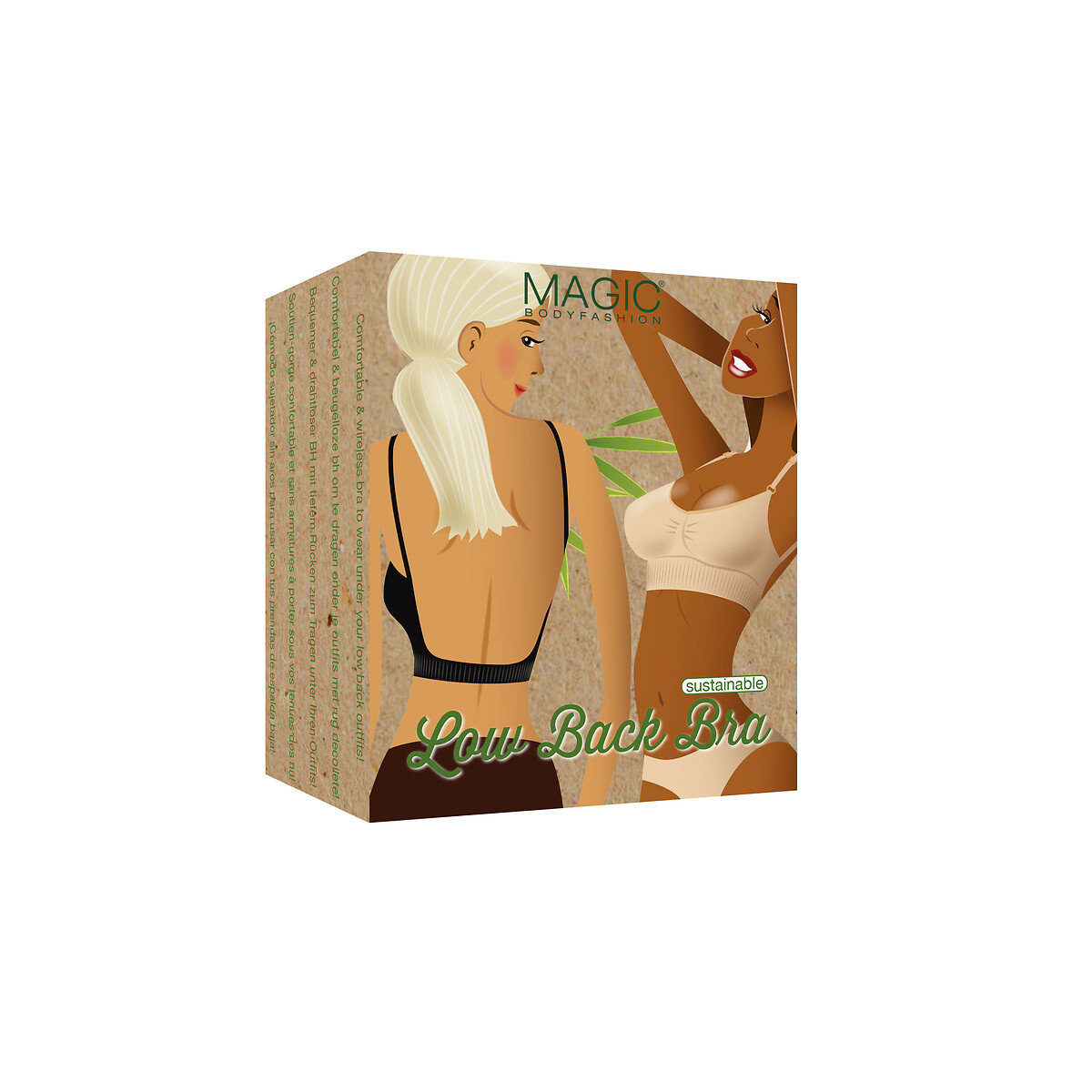 MAGIC BODYFASHION<br>Bustier de bambu com costas nuas e decote profundo nas costas