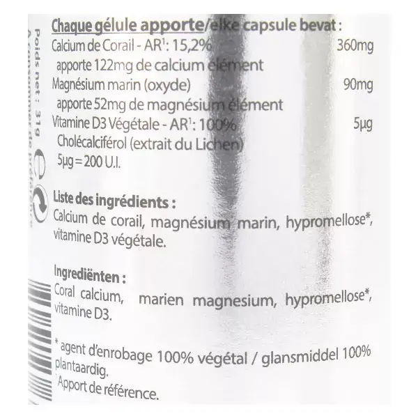 Vit'all+ Cálcio Coral 60 cápsulas vegetais