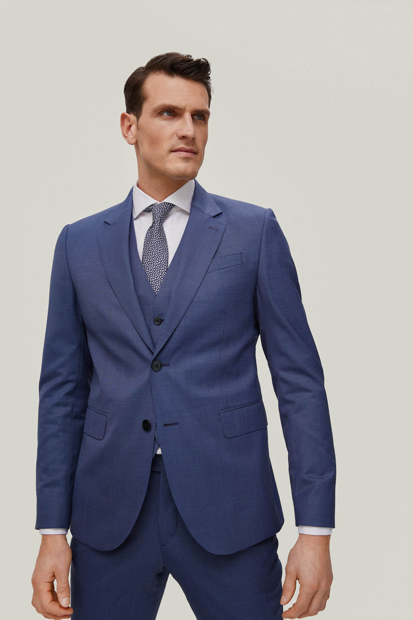 Blazer azul de corte justo - Azul