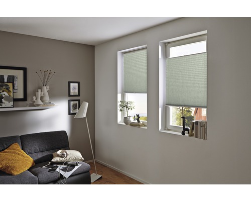 Woonkamer idee: Groen gebloemd plisségordijn voor daglicht, 40x130 cm