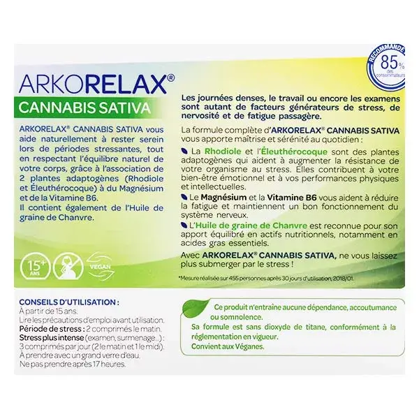 Arkopharma Arkorelax Cannabis Sativa 30 comprimidos