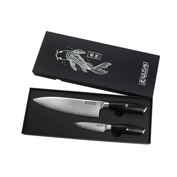 Coffret 2 couteaux chef + office Wusaki Fujiko Black 10Cr Wusaki