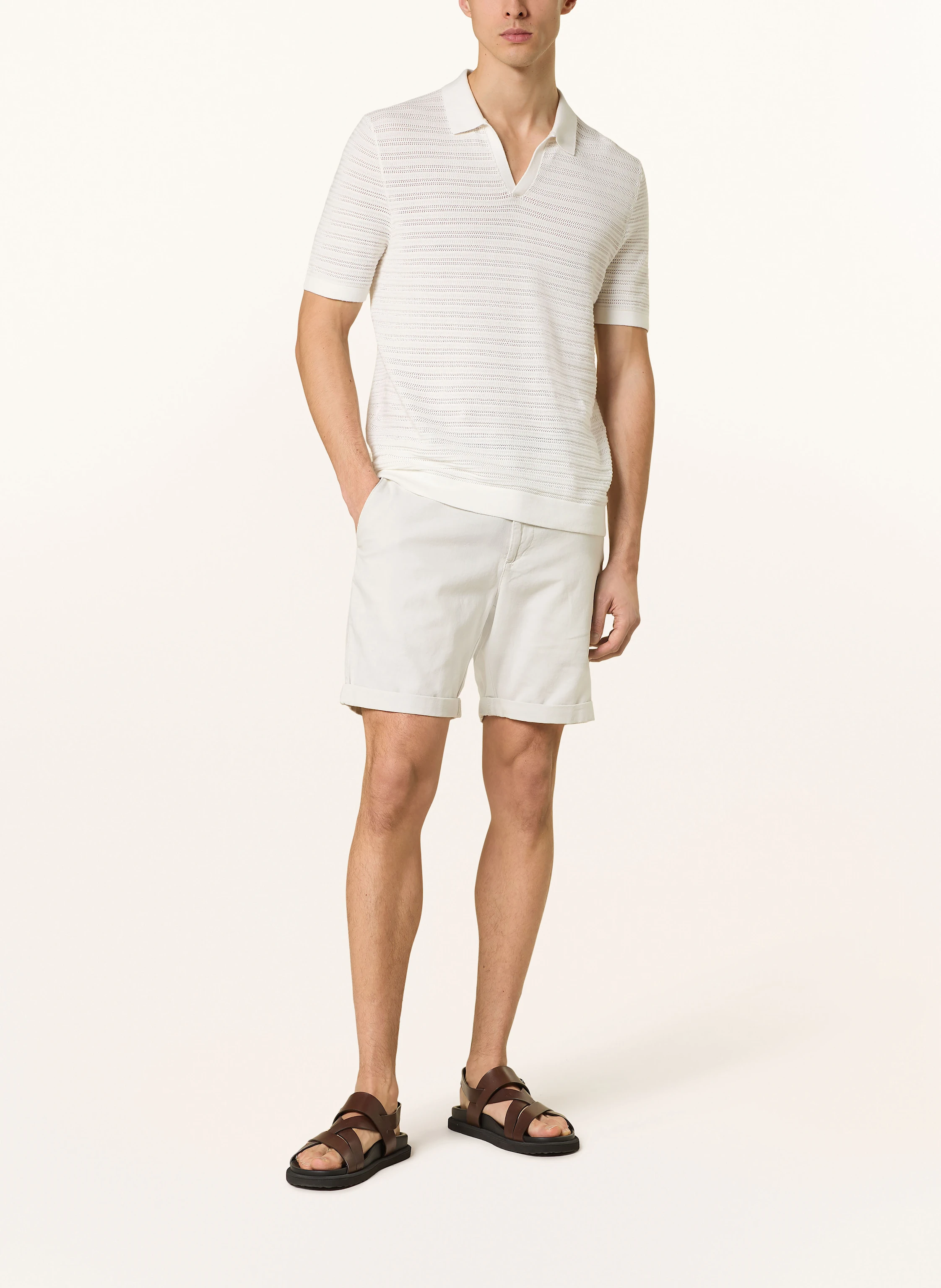 STROKESMAN'S Chinoshorts Slim Fit mit Leinen