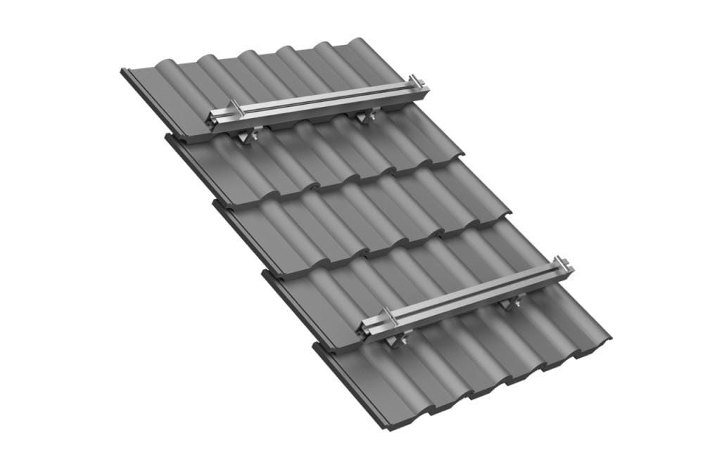 Montagekit Schrägdach Dachziegel 1150/30 mm<br>Montageset für 2 Module