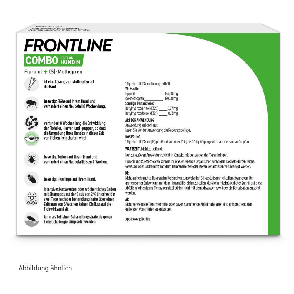FRONTLINE COMBO® Spot on gegen Flöhe und Zecken Hund M 10-20kg