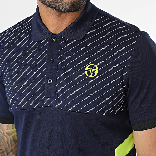 Polo Manches Courtes Asymetrical Bleu Marine