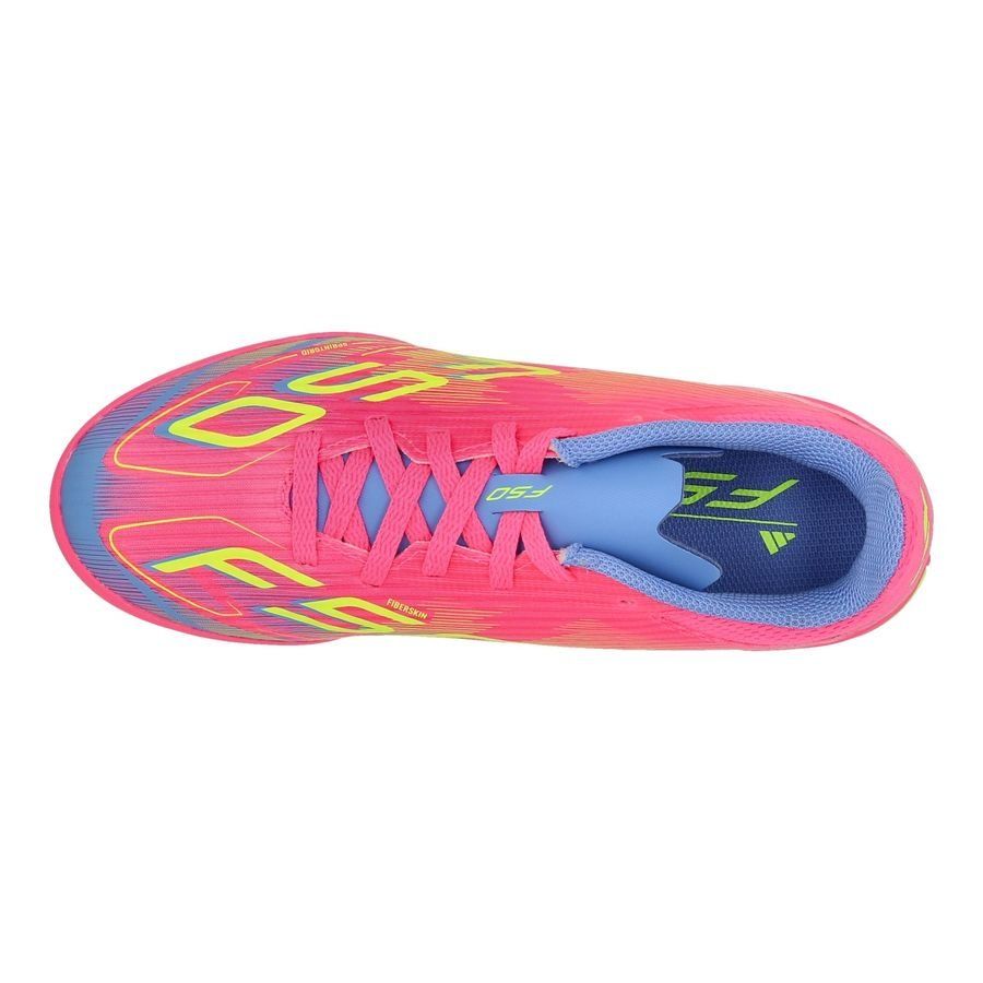 adidas F50 League TF Mystic Victory - Lucid Pink/Lucid Lemon/Blue Fusion Enfant