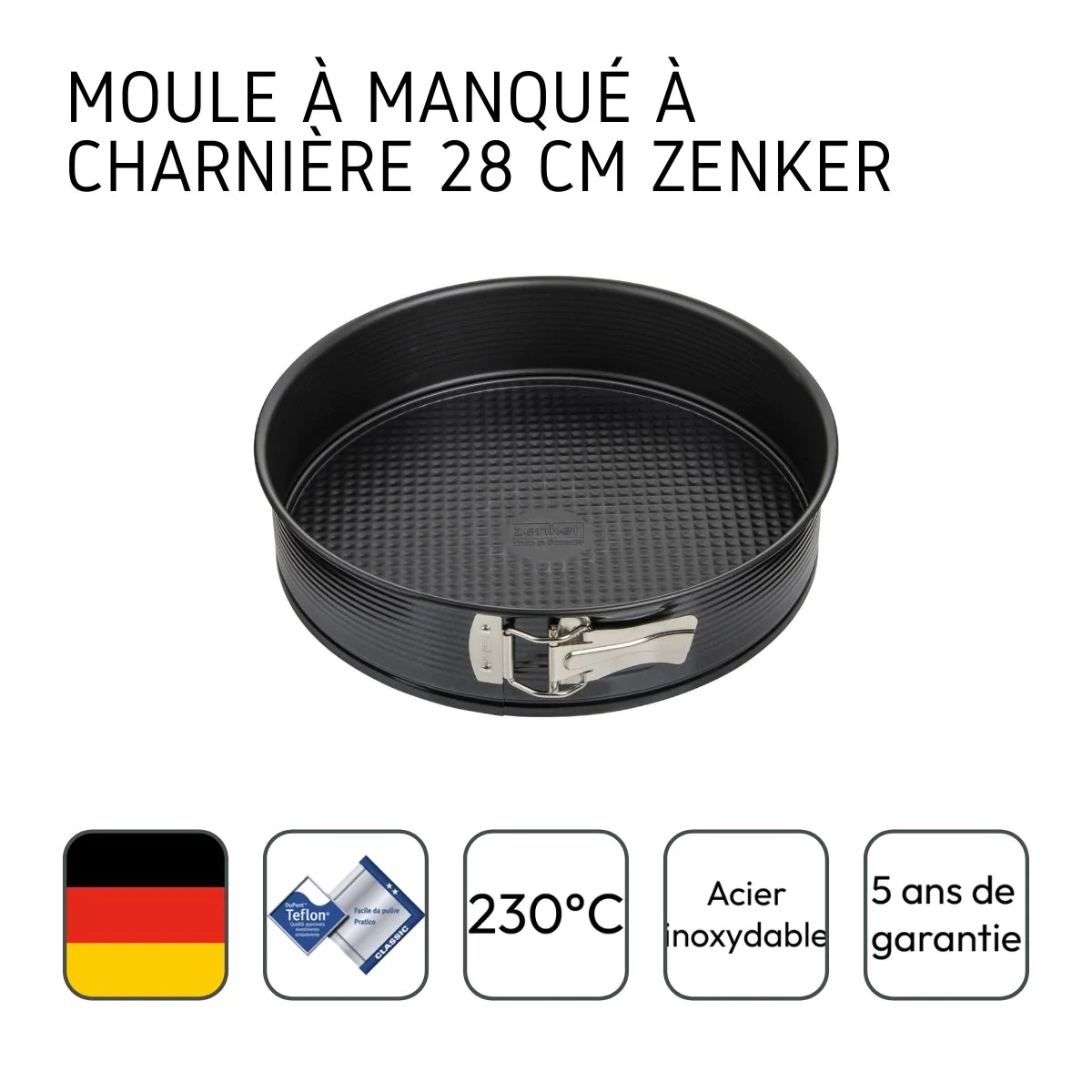 Moule à manqué à charnière 28 cm Black Metallic Zenker
