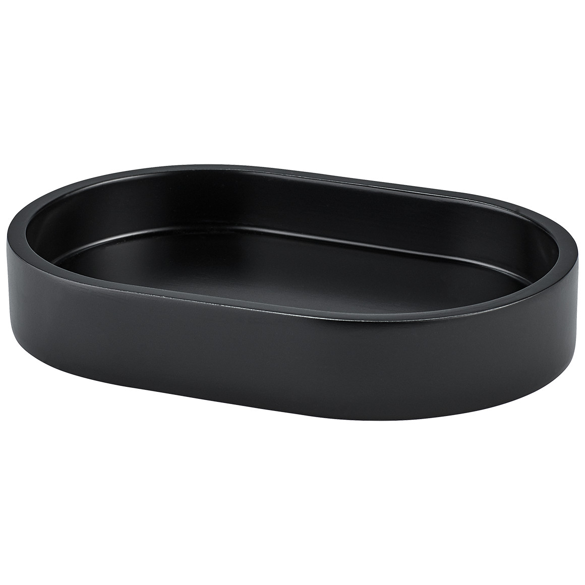 Seifenschale in ovaler Form schwarz