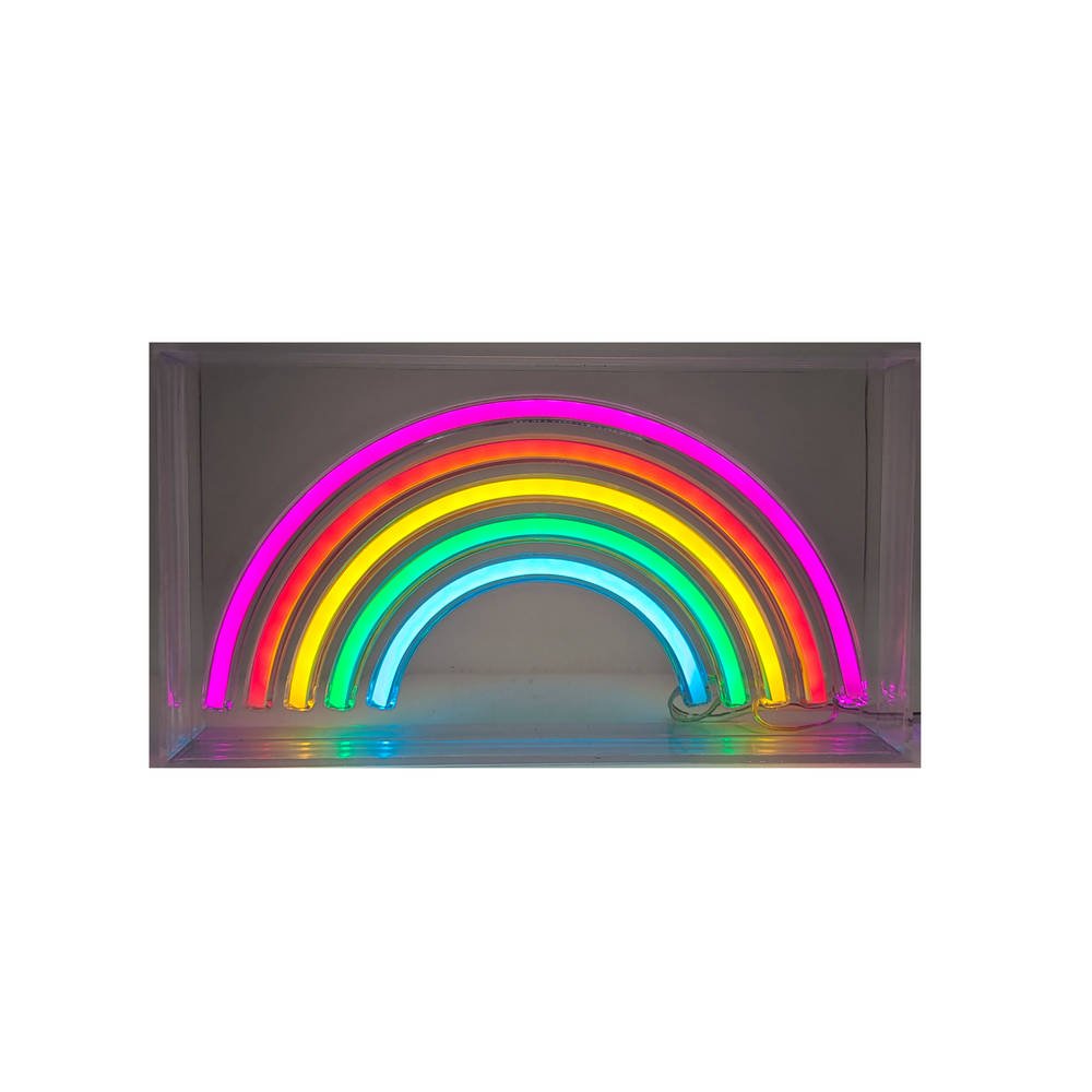 Neon lamp box regenboog