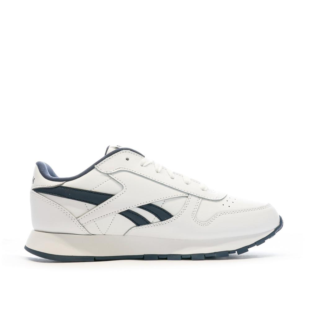 Reebok Baskets Blanches/Marine Fille Reebok Classic Lthr
