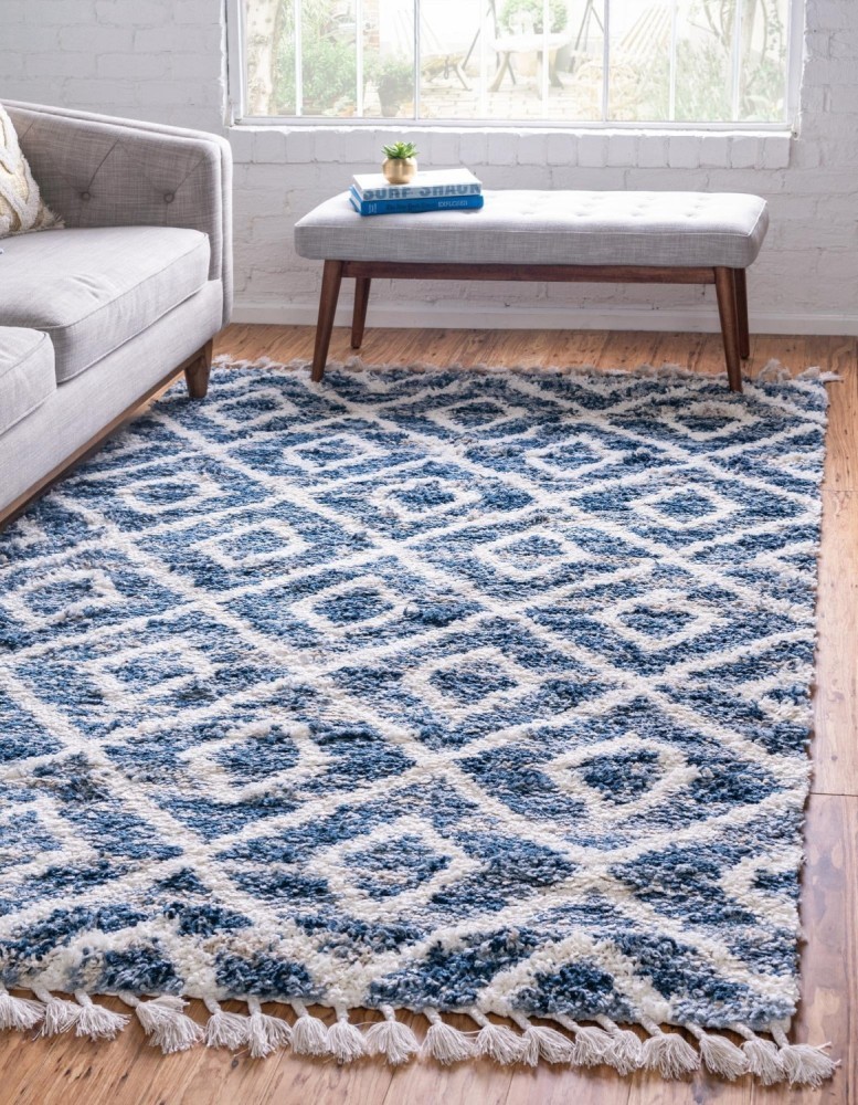 Teppich TOP SHAG 2 - blau - 91x66 cm