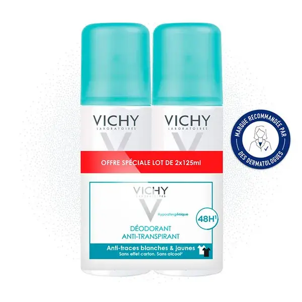 Desodorante Antitranspirante em Spray Vichy 48h, Pacote com 2 x 125ml