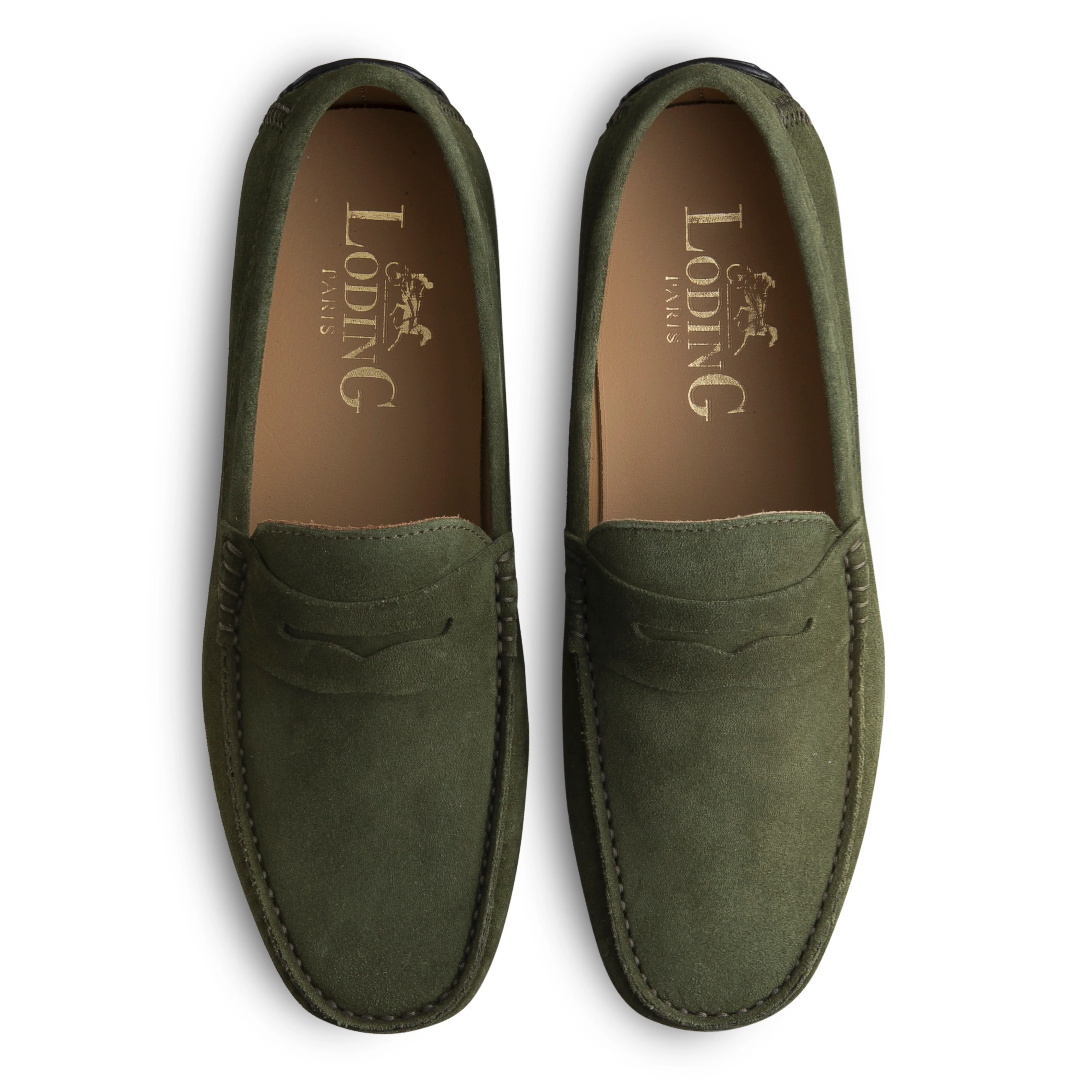 Mocassin driver d'été pour homme velours kaki Fiorano 700
