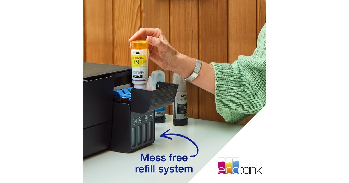 EpsonEcoTank ET-1810 A4 Wi-Fi-printer met inkttank inkjetprinter  (Zwart, Wi-Fi, inclusief tot 3 jaar inkt)