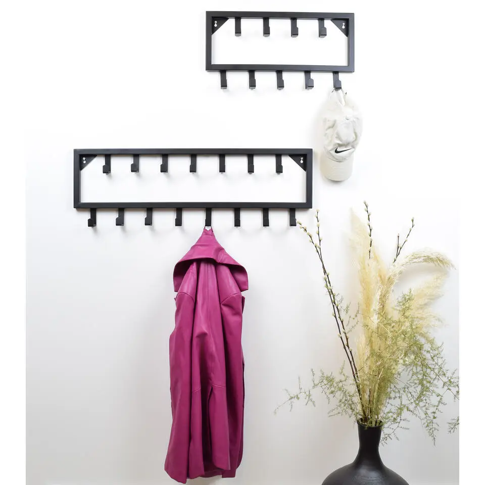 LOFT42 Bono Kapstok - Zwart – Metaal – 15 haken - 80x26x4