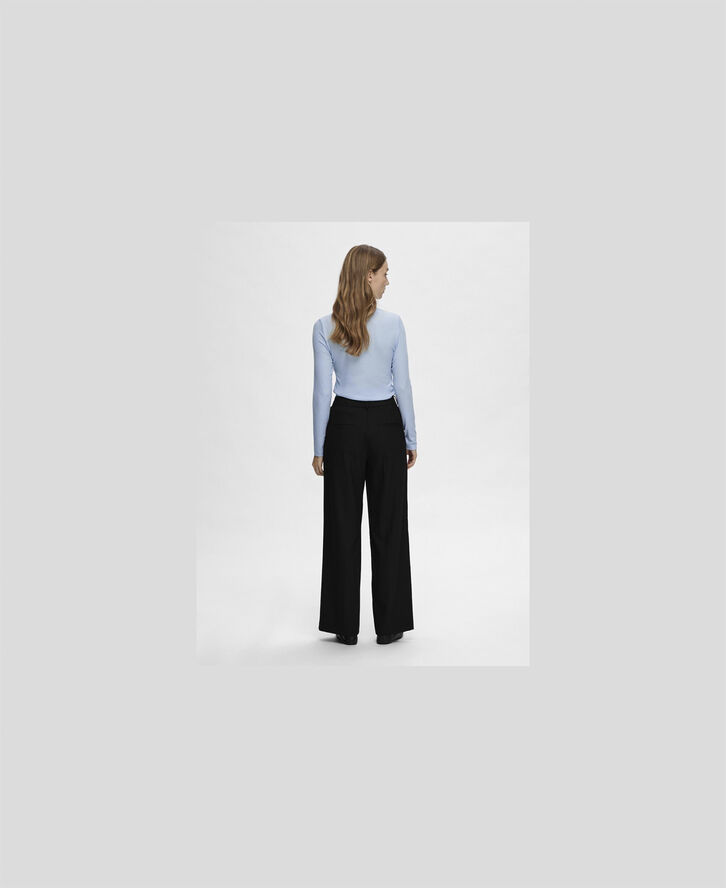 Selected Femme SLFDIANNA LS O-NECK TOP NOOS Blå
