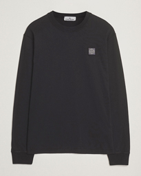 Stone Island Long Sleeve Garment Dyed Cotton Jersey T-Shirt Black