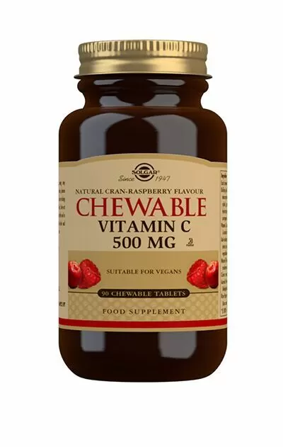 Solgar Vitamin C 500 mg tyggetabl. (Tranebær/Hindbær)