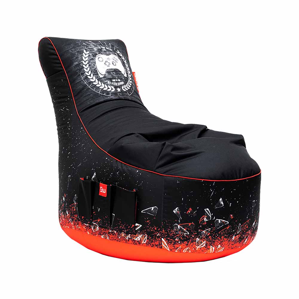 Gaming Sitzsack Classic - Fabric Crimson Thunder (Schwarz/Rot)