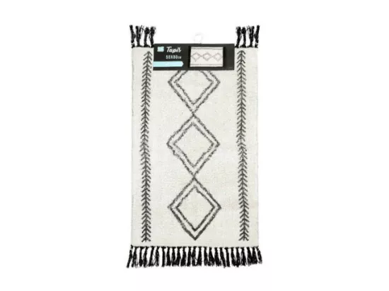 Tapis de Bain 50 x 80 cm Freya Blanc - Coton Imprimé