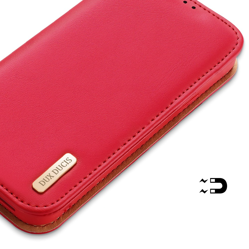 iPhone 13 Flip Wallet Cover Echtleder Tasche (RFID Schutz) - Rot