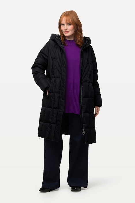 Steppjacke, Metallic-Schimmer, Kapuze, 2-Wege-Zipper
