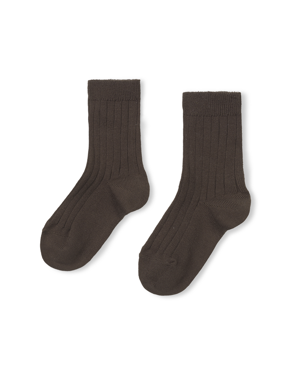 Basic Rib Short Socks - Brown
