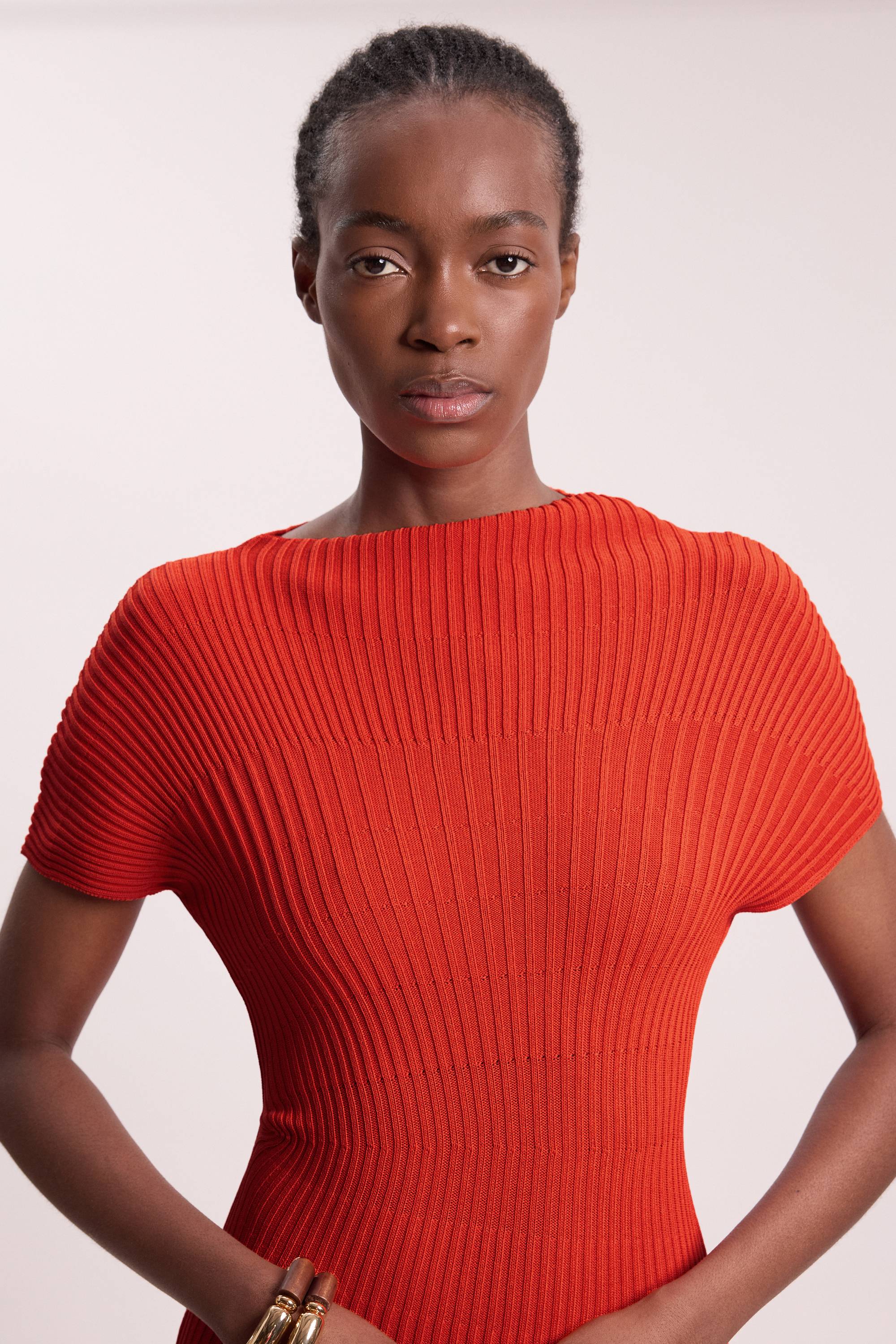 KarenMillen Robe midi en tricot avec détail de point