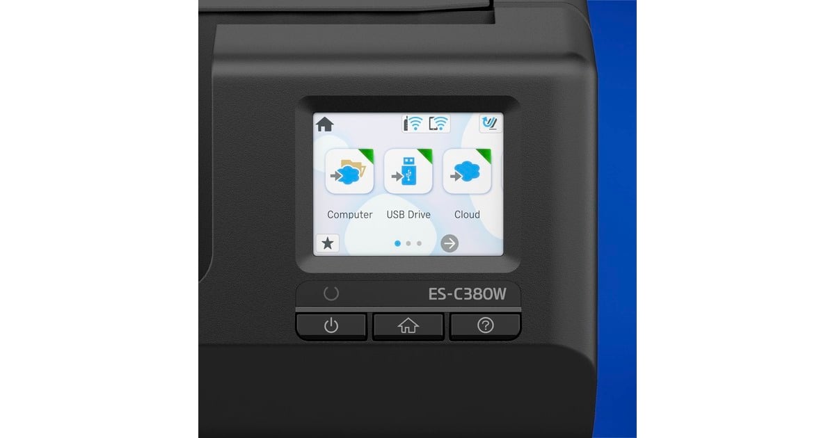 EpsonES-C320W compacte A4-documentscanner met Wi-Fi-connectiviteit en U-traject  (Zwart, A4, A5, A6, B5)