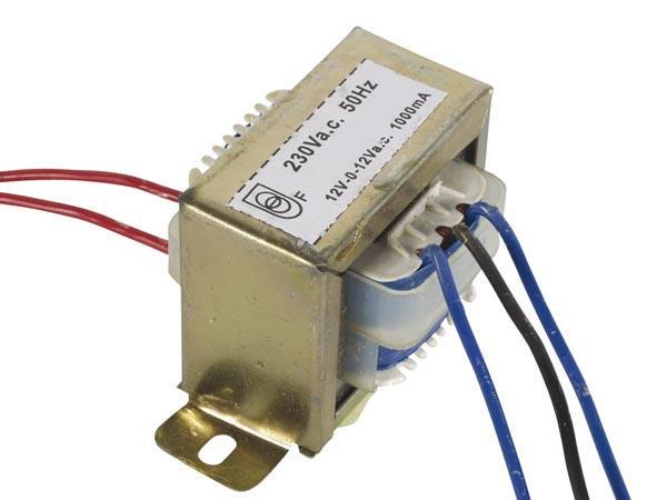 Velleman Transformator 212024C, 24VA, 2x12V, 1x1A 1 Stück 24VA, 2x 12V, 1x 1.0 A, offene Bauart