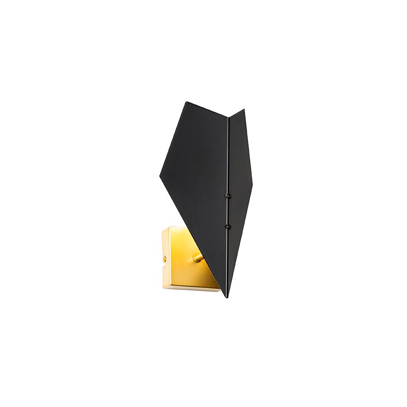 Design wandlamp, zwart met gouden accenten - Sinem
