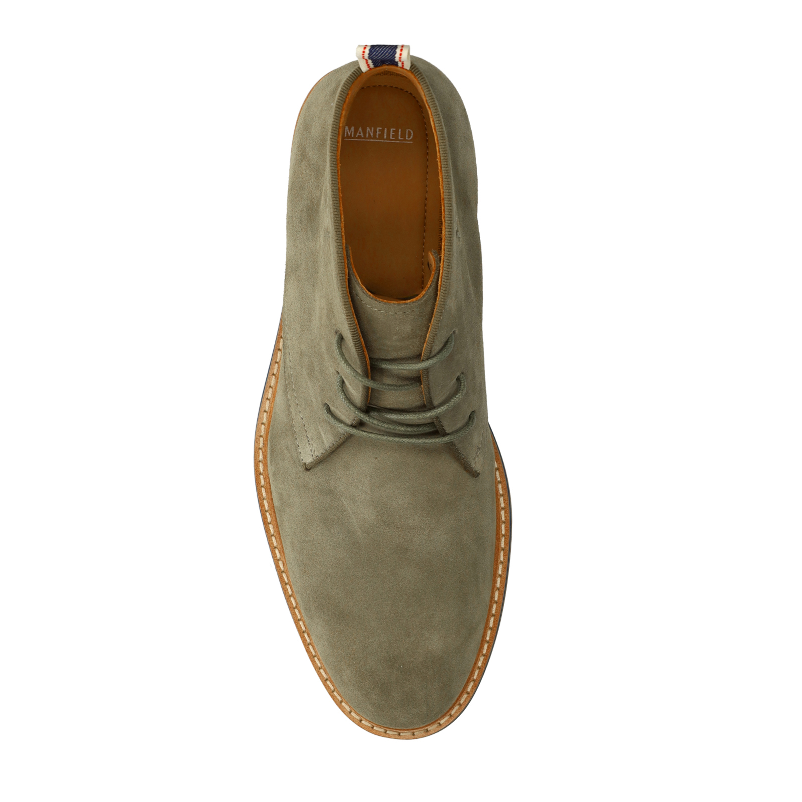 Groene suède veterschoenen