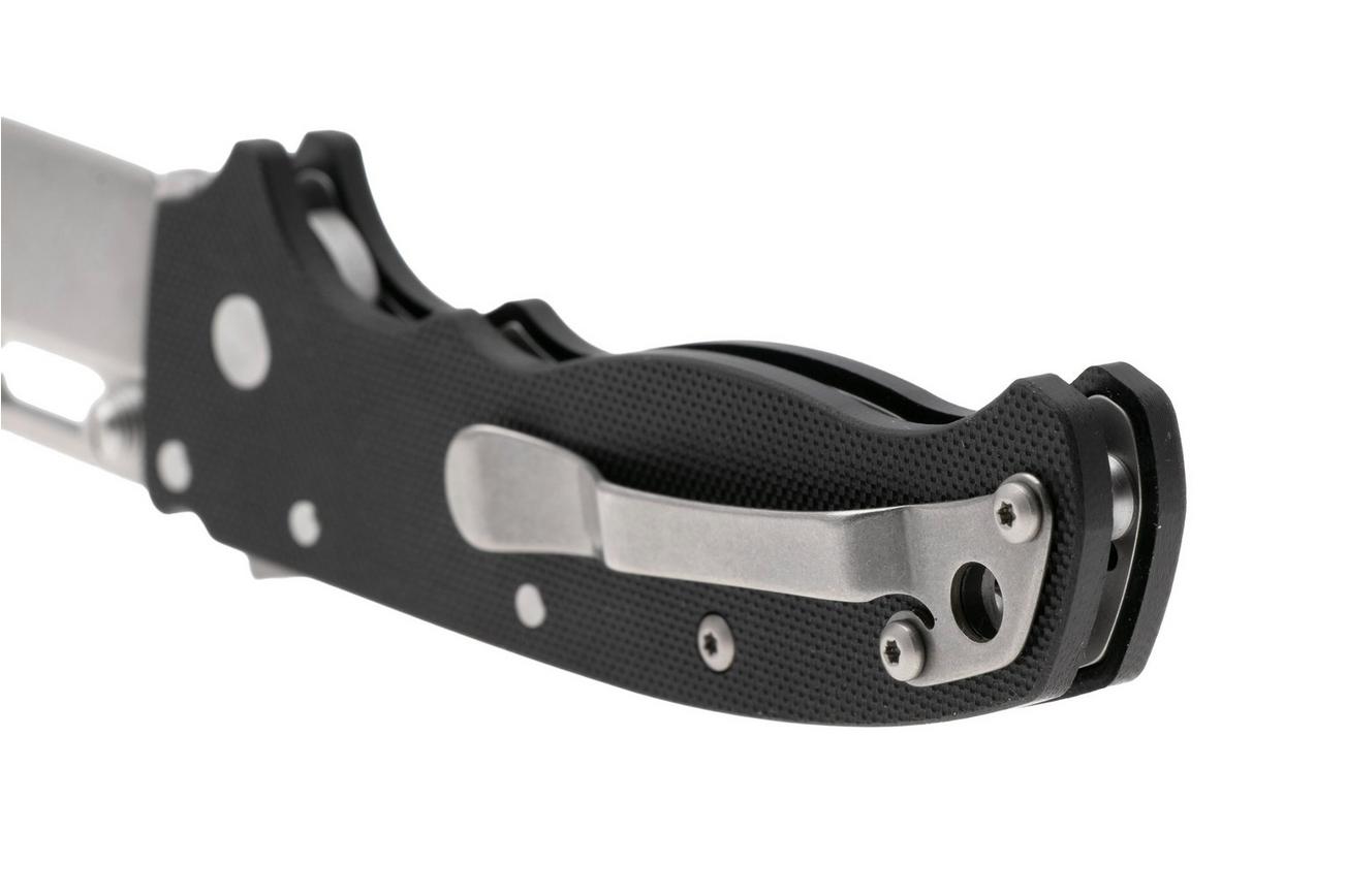 Demko AD20.5 Shark-Lock, Stonewashed D2 Shark Foot, 205-D2-BLKPPG10-SF, Black Peel Ply G10 zakmes