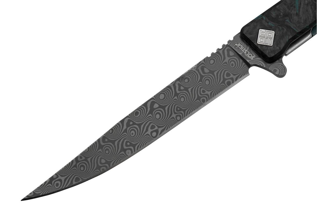 Ocaso Solstice Damascus 10IFB Fat Carbon Dark Matter Blue, zakmes