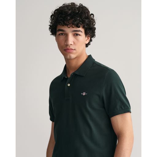 GANT Shield Piqué Polo T-shirt, Tartan Green, 4XL