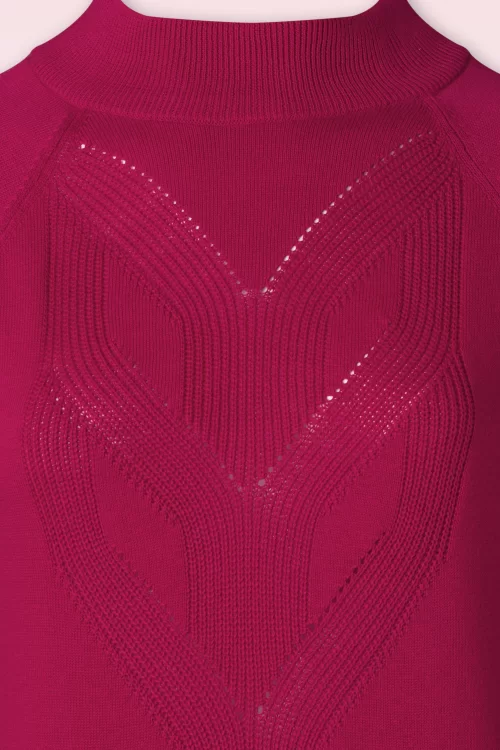 Blutsgeschwister Braided and Easy gebreide jurk in cerise sucrée