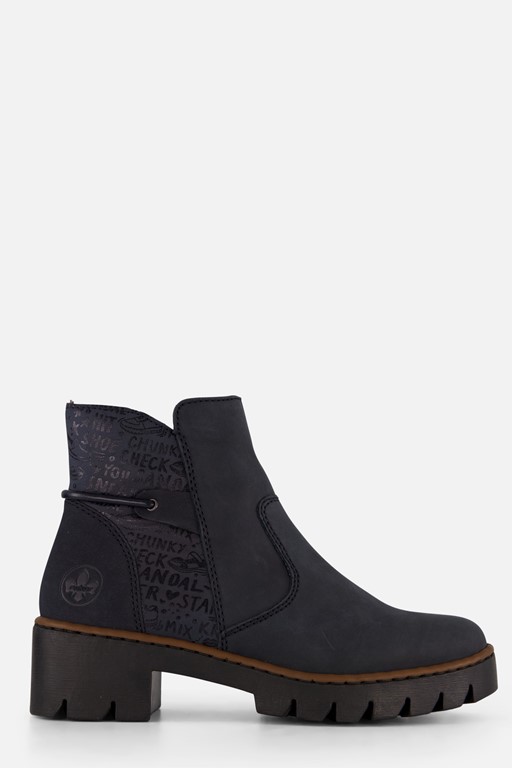 Rieker Enkellaarsjes blauw Nubuck