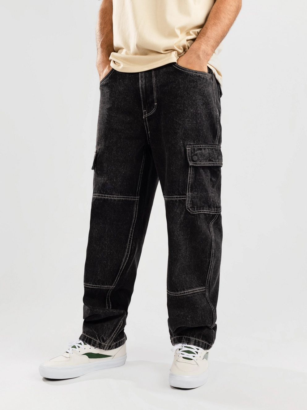 Empyre Sk8 Denim Cargo Jeans black