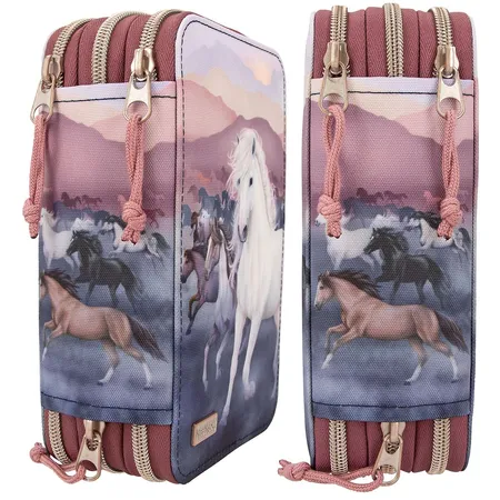 Depesche Miss Melody 3-Fach Federtasche NIGHT HORSES