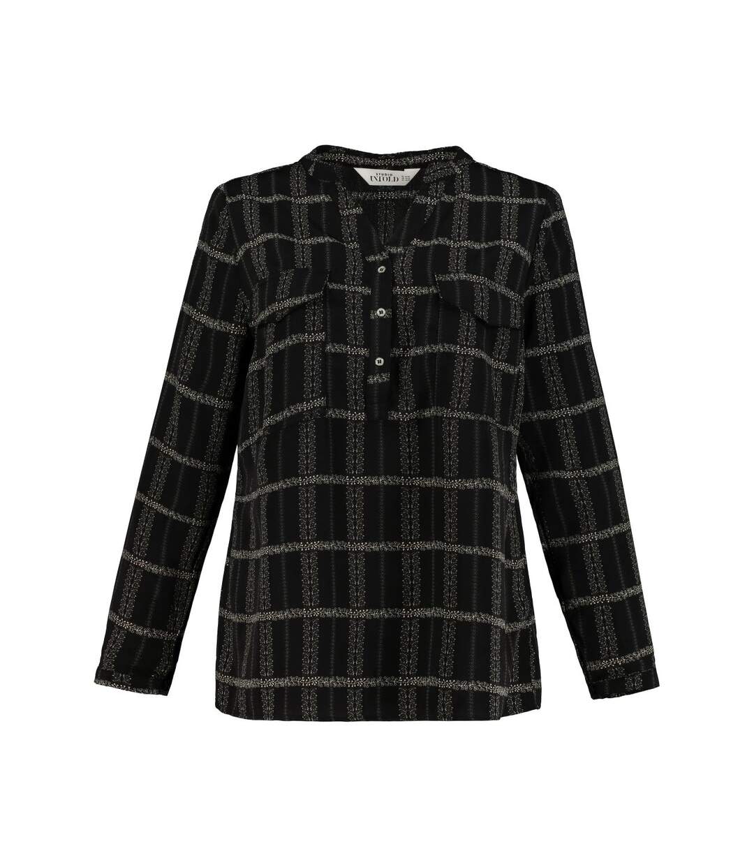 ULLA POPKEN Tunique à imprimé minimal noir